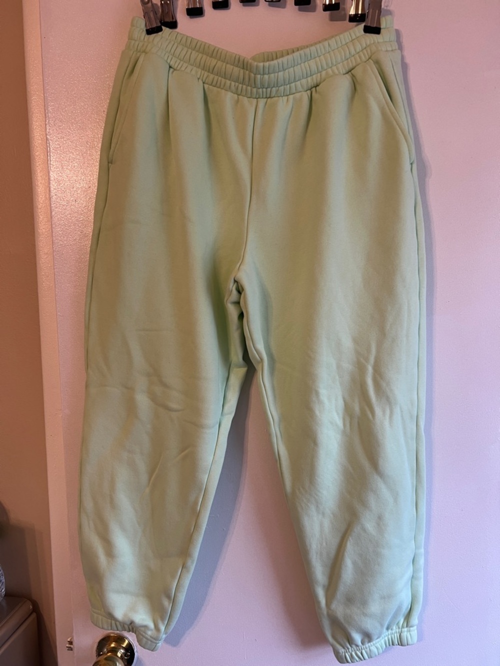 Fabletics Neon Green Elastic-Waist Jogger Sweatpants